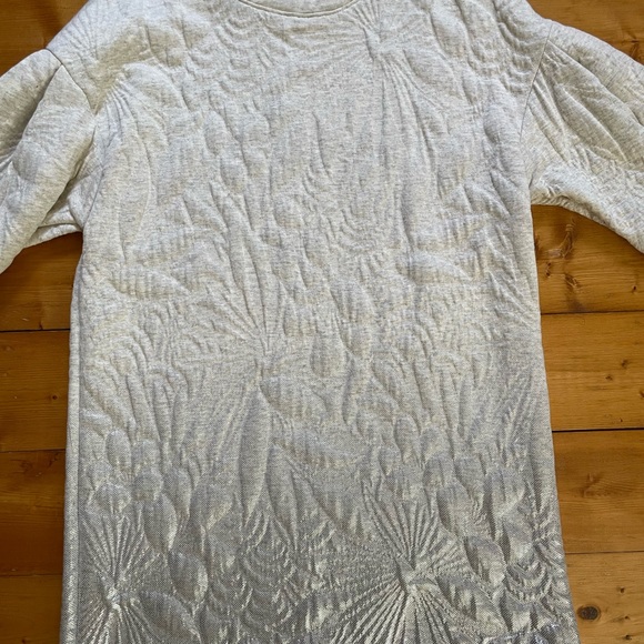 Ombré Zara quilted print dress cream to silver colour - Picture 4 of 5